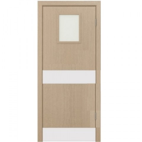 Дверь деревянная маятниковая с иллюминатором однопольная Модель 5